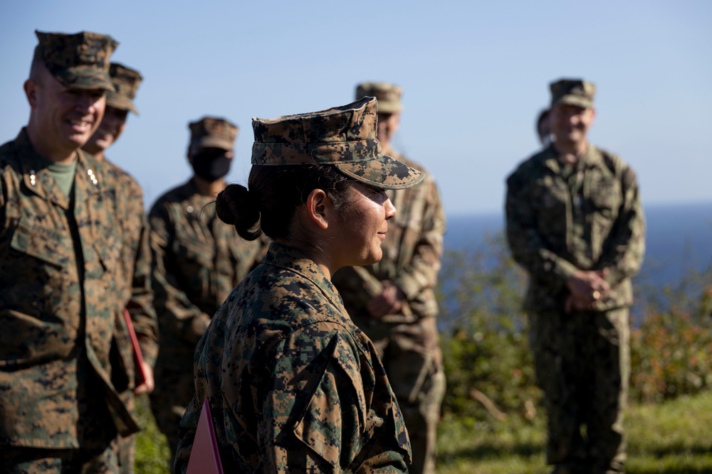 Reenlistment and Promotion atop Mt. Suribachi