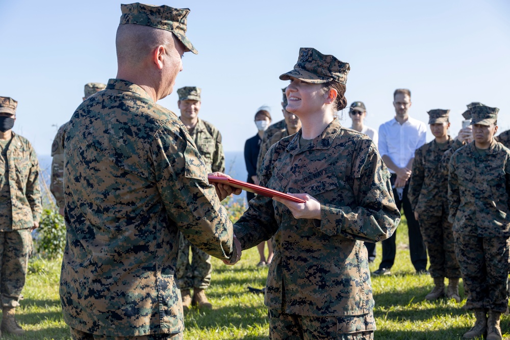 Reenlistment and Promotion atop Mt. Suribachi