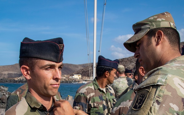 French service members complete the Joint Expeditionary Mountain Warfare Course in Djibouti