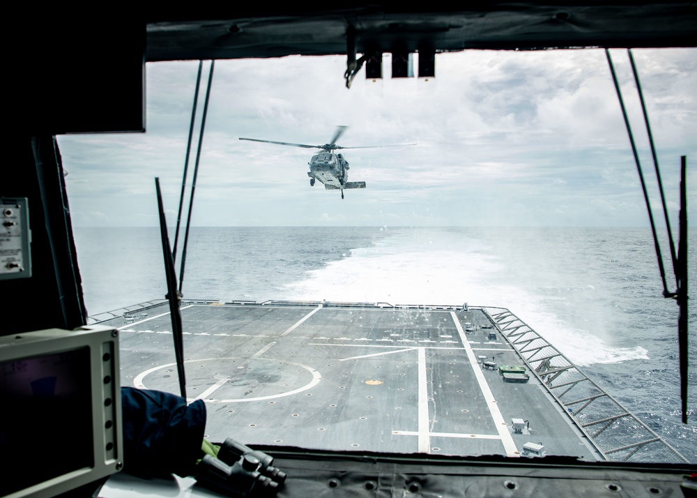 HSC-21 Conducts Flight Operations with USS Charleston