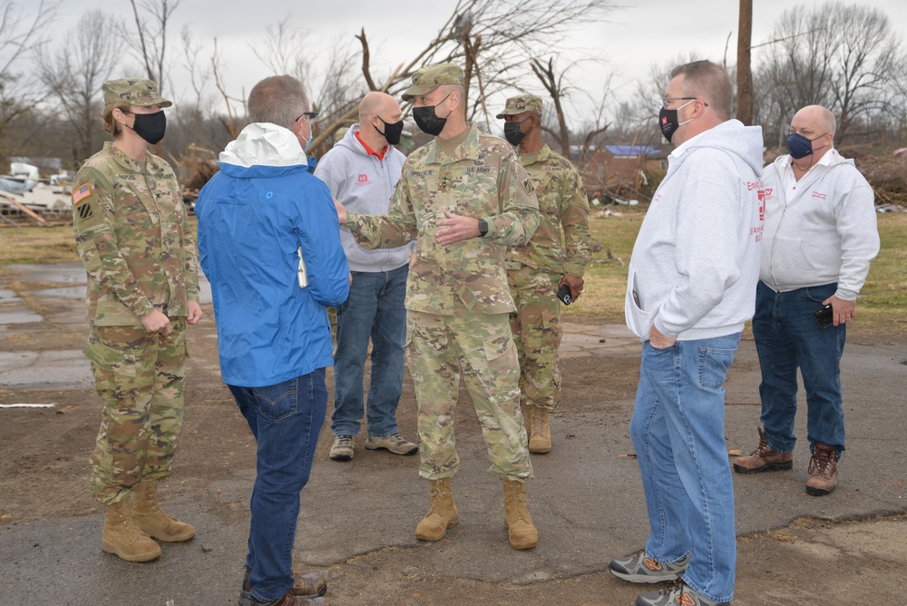USACE commanding general visits storm and tornado affected areas of western Kentucky