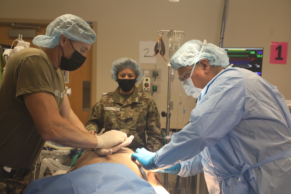 Performing CPR in the operating room