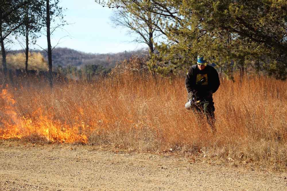 Rare December prescribed burn covers 500-plus acres at Fort McCoy