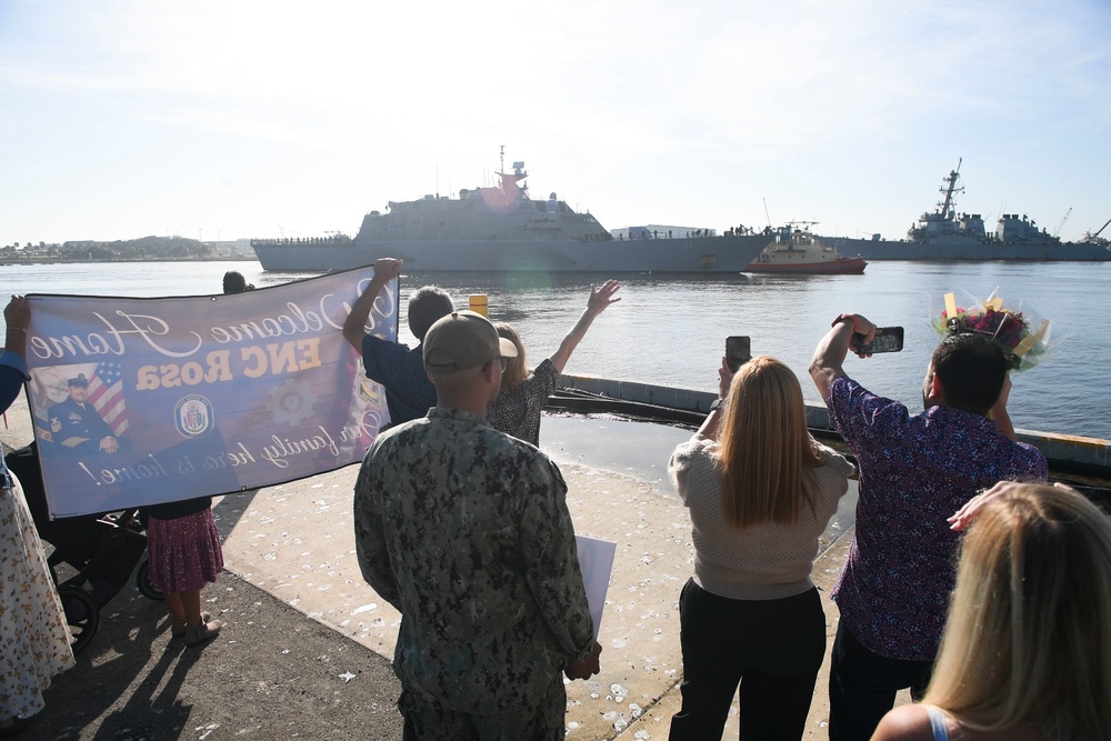 Friends and Family of the Crew Assigned to USS Sioux City Welcome Home the Ship