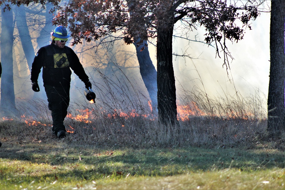 Rare December prescribed burn covers 500-plus acres at Fort McCoy