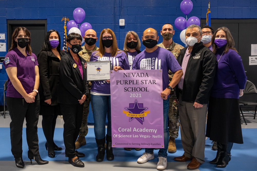 Coral Academy recognized for Nevada Purple Star Award