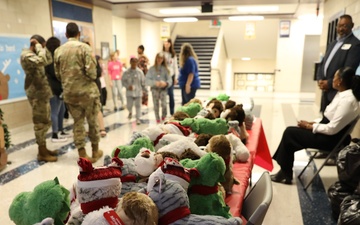 Texas State Guard donates toys to elementary school