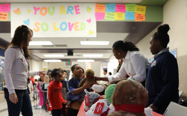 Texas State Guard donates toys to elementary school