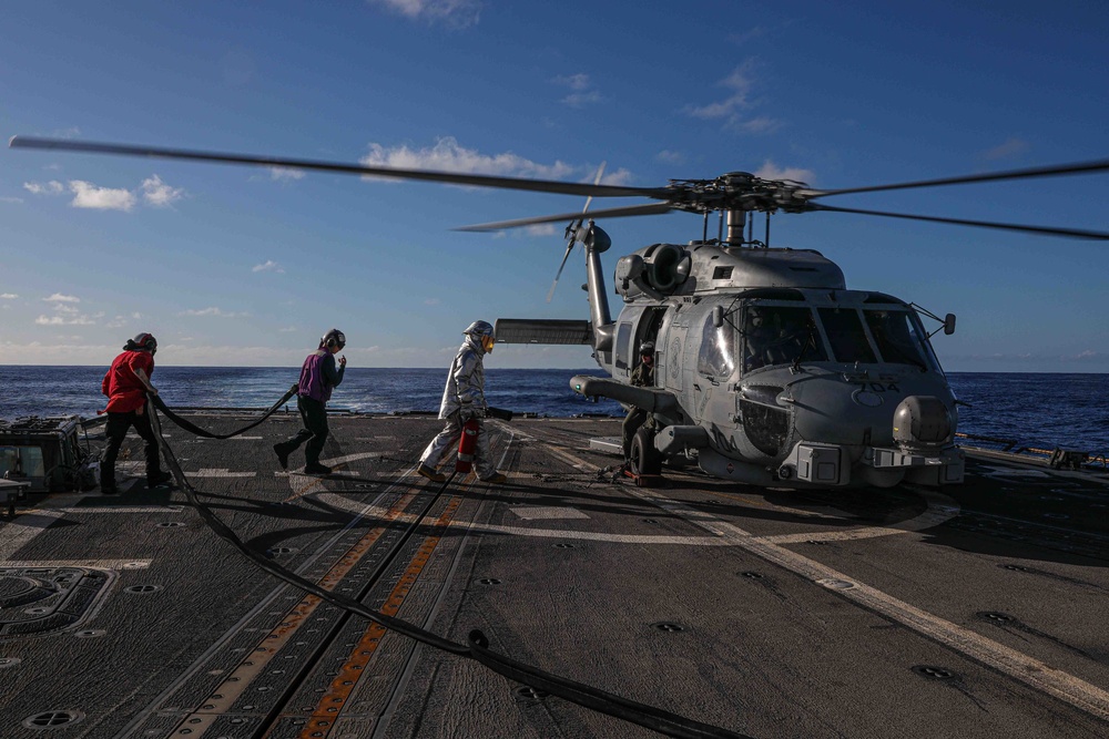USS Gravely is part of the Harry S. Truman Carrier Strike Group and is on a scheduled deployment in the U.S. Sixth Fleet area of operations