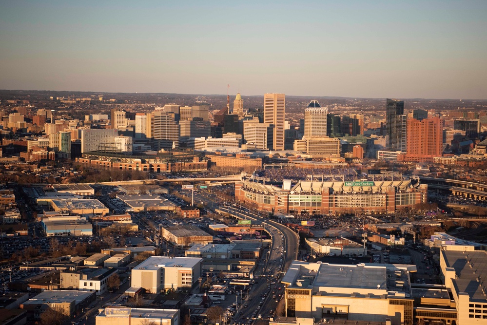 1st Helicopter Squadron Flies Over the Ravens’ Stadium