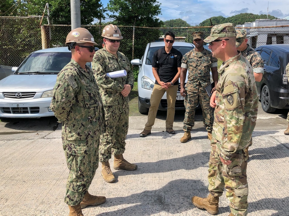 US Navy Seabees with NMCB-5 plan construction at Malakal Harbor, Palau