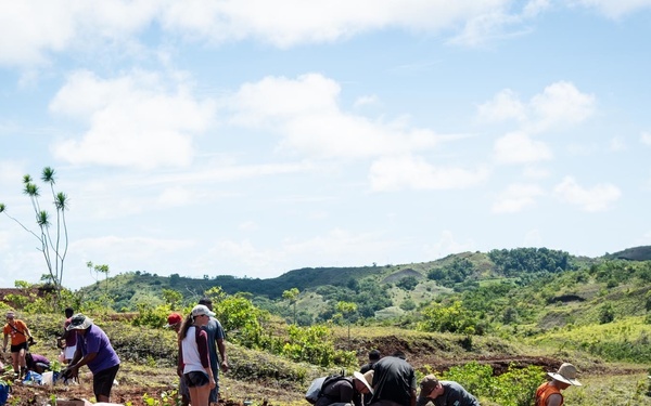 US Navy Seabees with NMCB-5 participate in a jungle restoration project