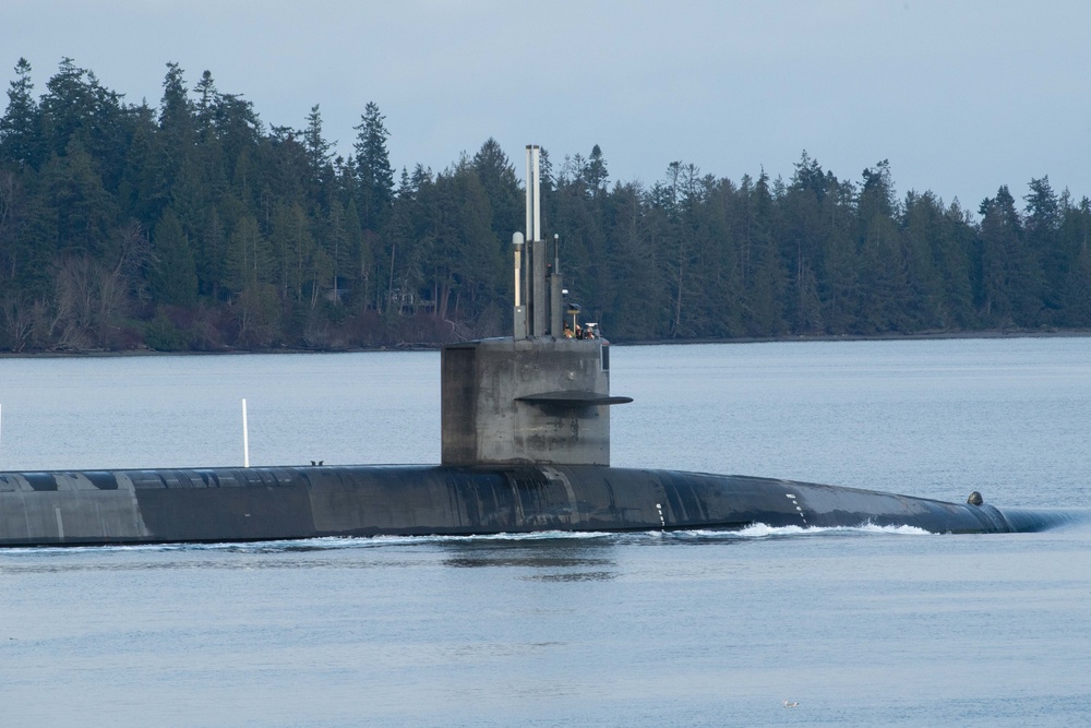 USS Nevada Departs Naval Base Kitsap-Bangor