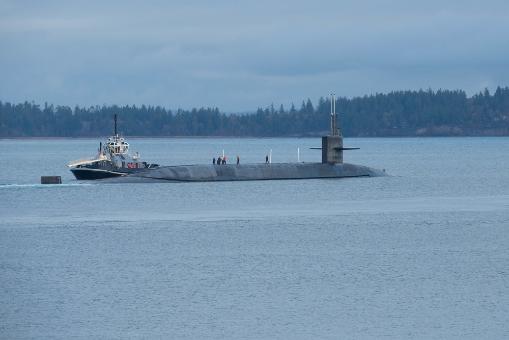 USS Nevada Departs Naval Base Kitsap-Bangor