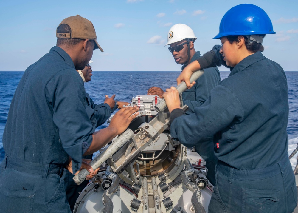 Sailors Load Torpedo