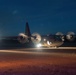 Illinois Air National Guard lands C-130 at night