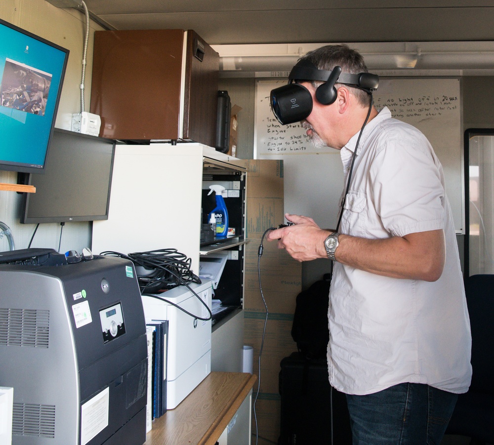 Virtual reality capability used during sensor validation in AEDC test cell