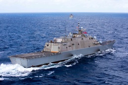 USS Milwaukee Steams Through the Ocean