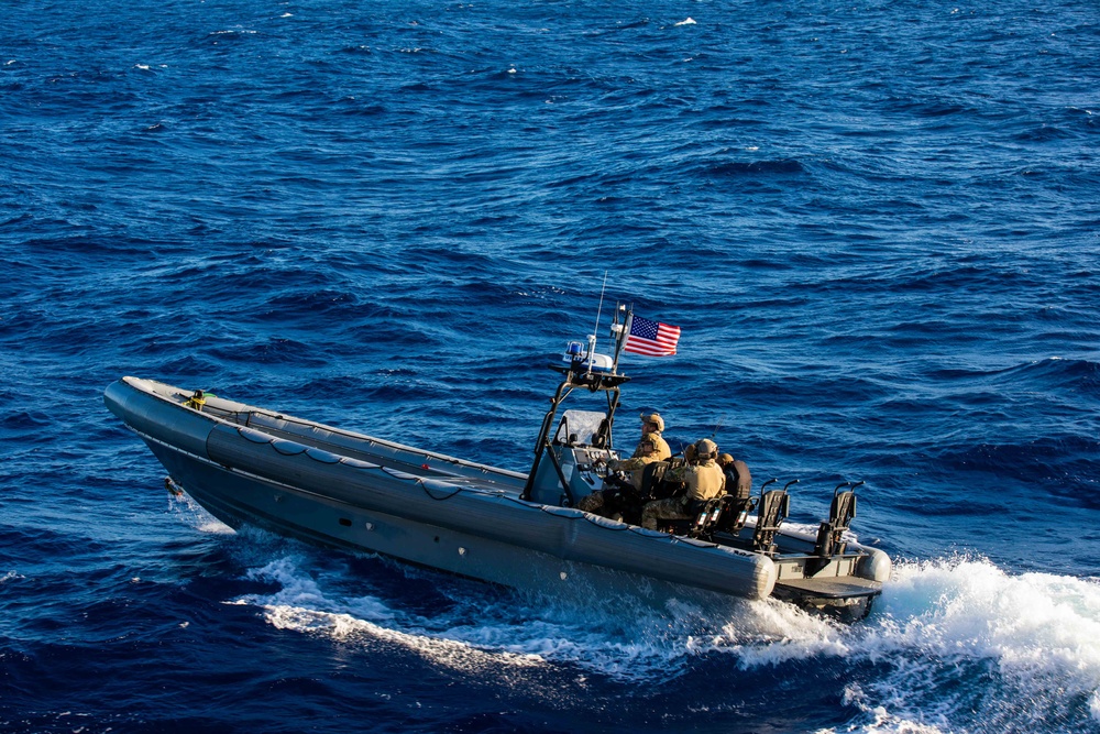 Coast Guardsmen and Sailors Assigned to USS Billings Conduct RHIB Ops