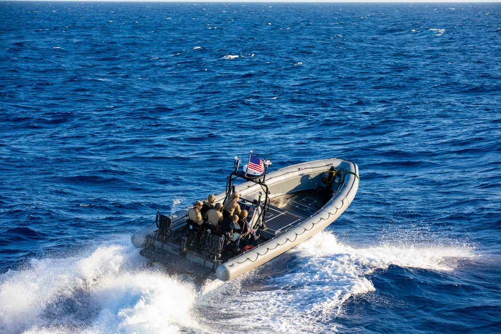 Coast Guardsmen and Sailors Assigned to USS Billings Conduct RHIB Ops