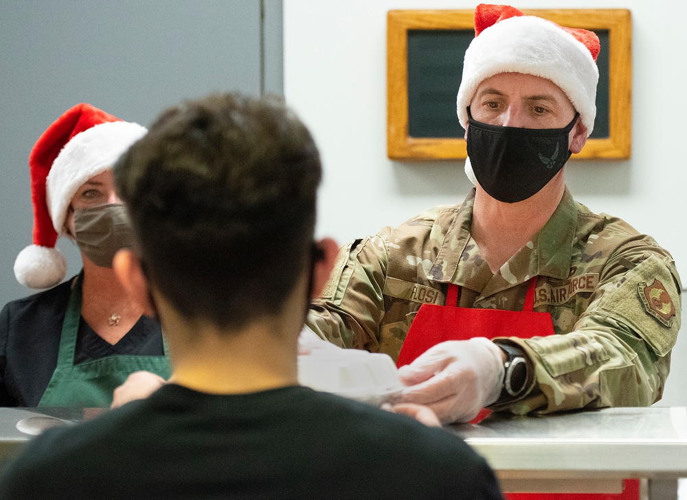 Leadership serves Wright-Patt Airmen Christmas meal