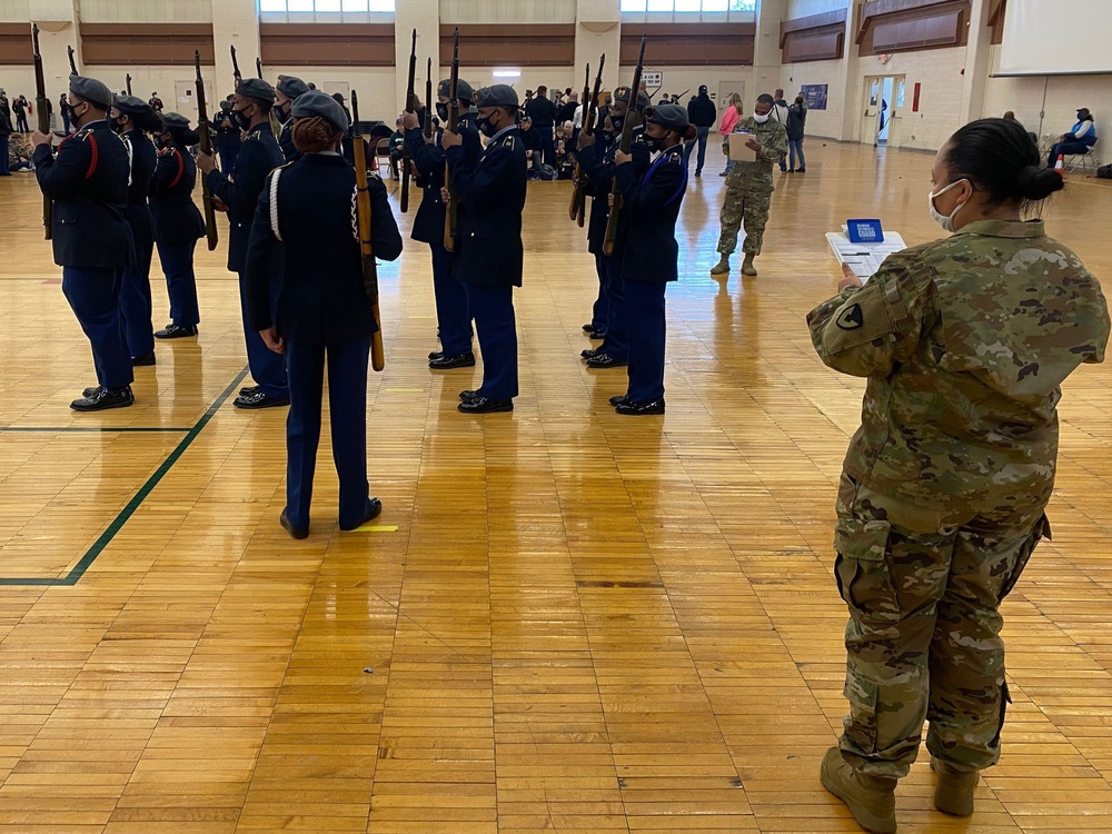 Lavonne Williams evaluates cadets