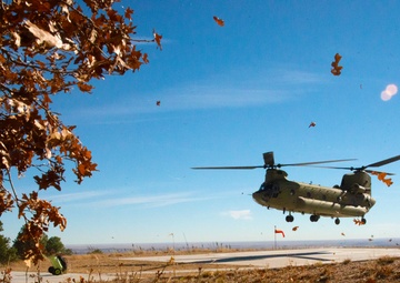 CH-47 Chinook lands at Cheyenne Mountain Space Force Station