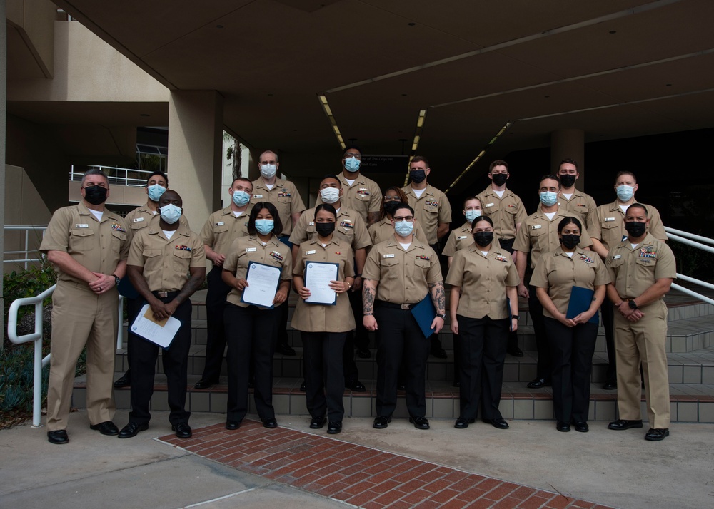 NMRTC San Diego DFA Sailors Frocking Ceremony