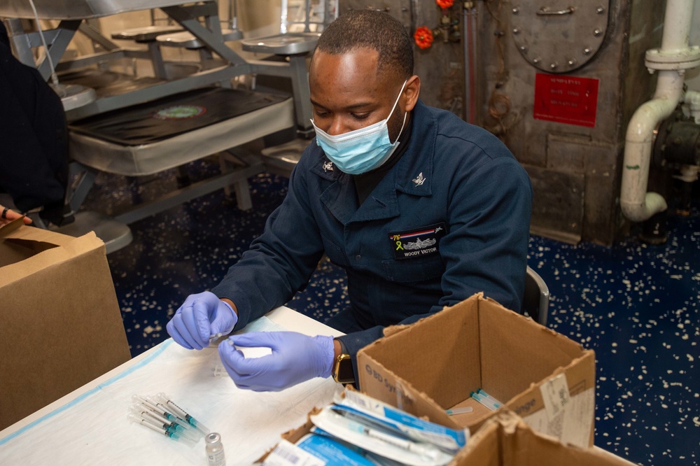 USS Ronald Reagan (CVN 76) Administers COVID-19 Booster Shots