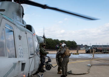 U.S. Marine hot refueling at Misawa Air Base