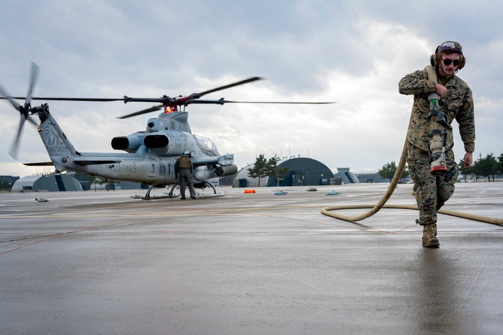 U.S. Marine hot refueling at Misawa Air Base