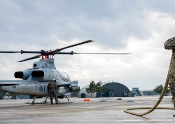 U.S. Marine hot refueling at Misawa Air Base
