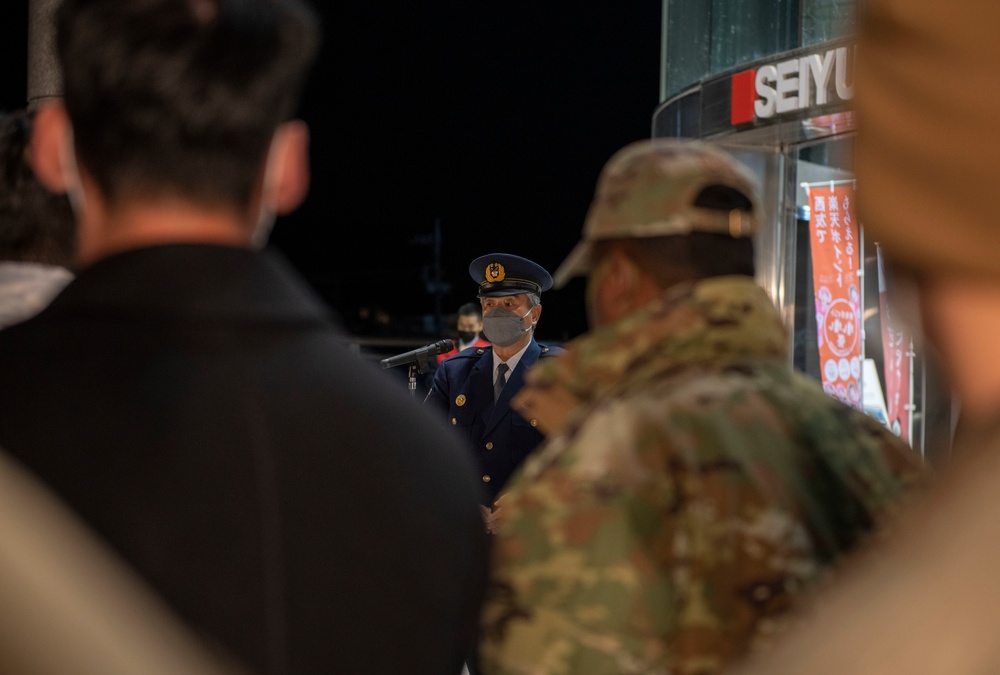 Yokota leadership walk with local community in annual joint safety patrol