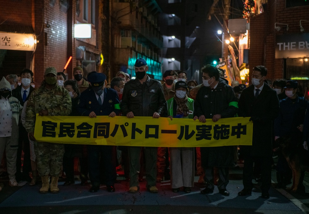 Yokota leadership walk with local community in annual joint safety patrol