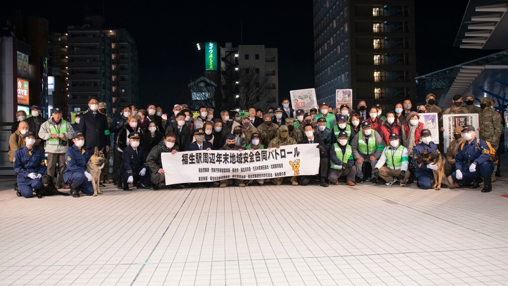 Yokota leadership walk with local community in annual joint safety patrol