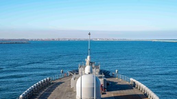 USS Mount Whitney (LCC 20) ship makes port in Constanta, Romania