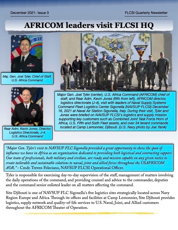 AFRICOM leaders visit NAVSUP in Sicily