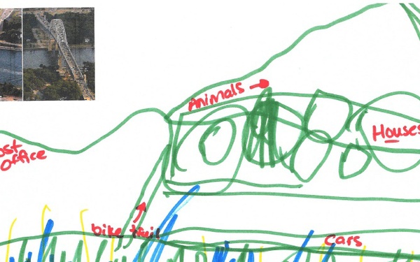 Student Drawing of New Cape Cod Canal Bridges