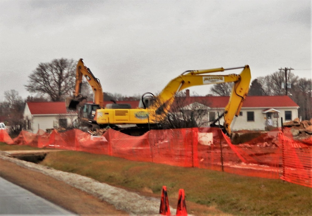 Building destruction in 1600 block at Fort McCoy makes way for future construction