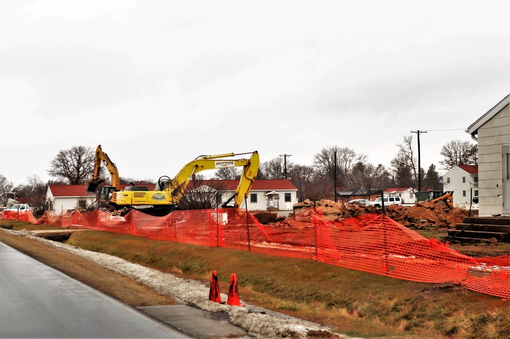 Building destruction in 1600 block at Fort McCoy makes way for future construction