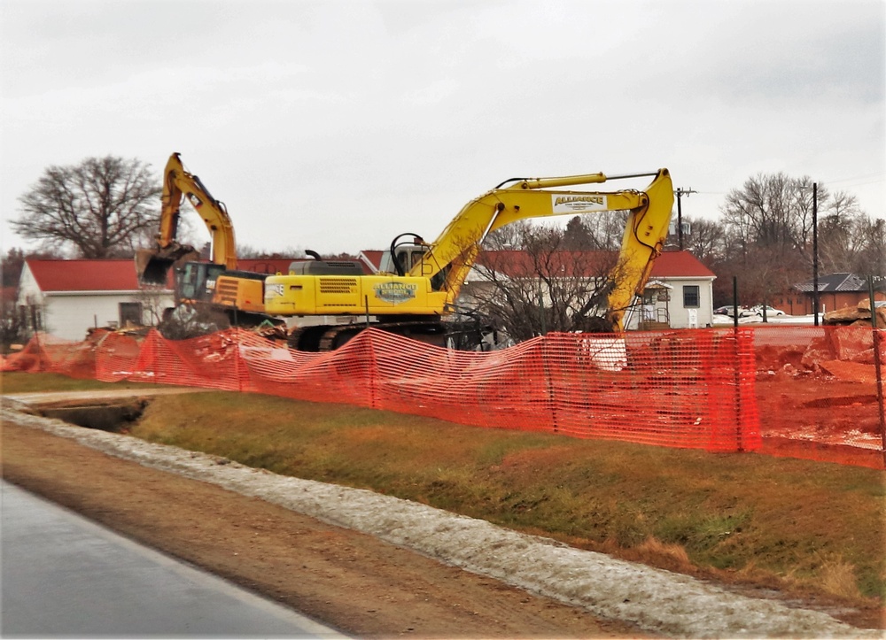 Building destruction in 1600 block at Fort McCoy makes way for future construction