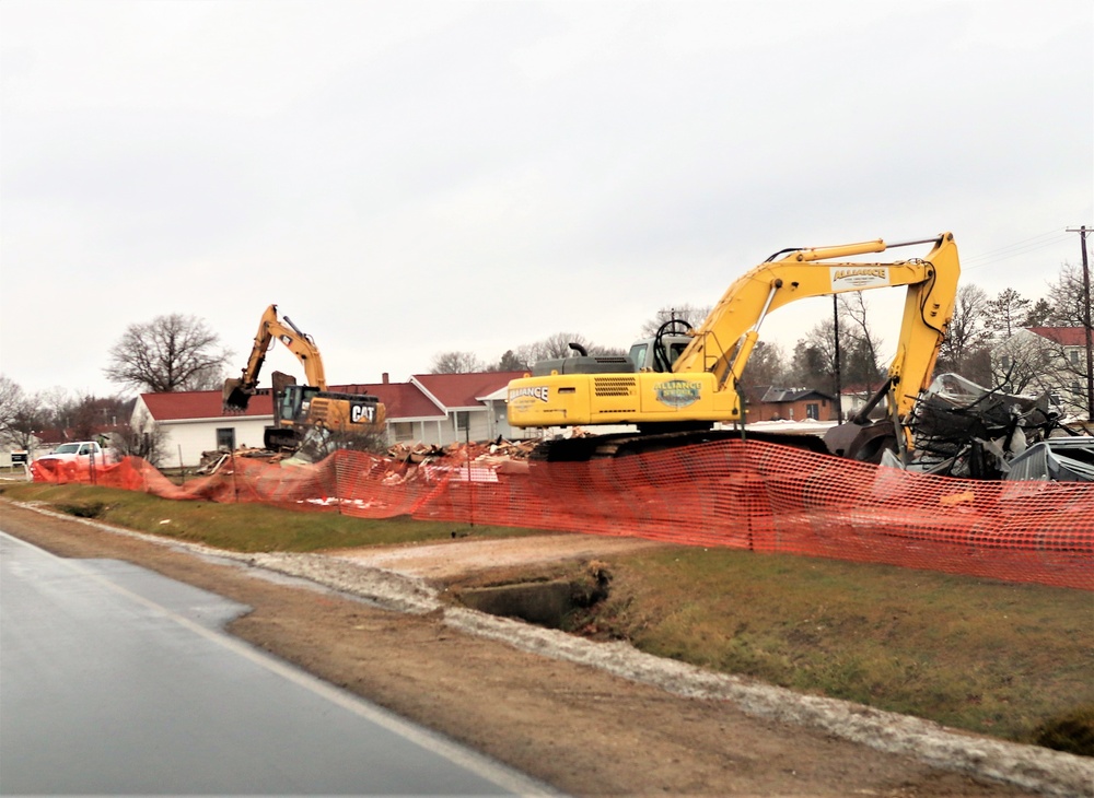 Building destruction in 1600 block at Fort McCoy makes way for future construction