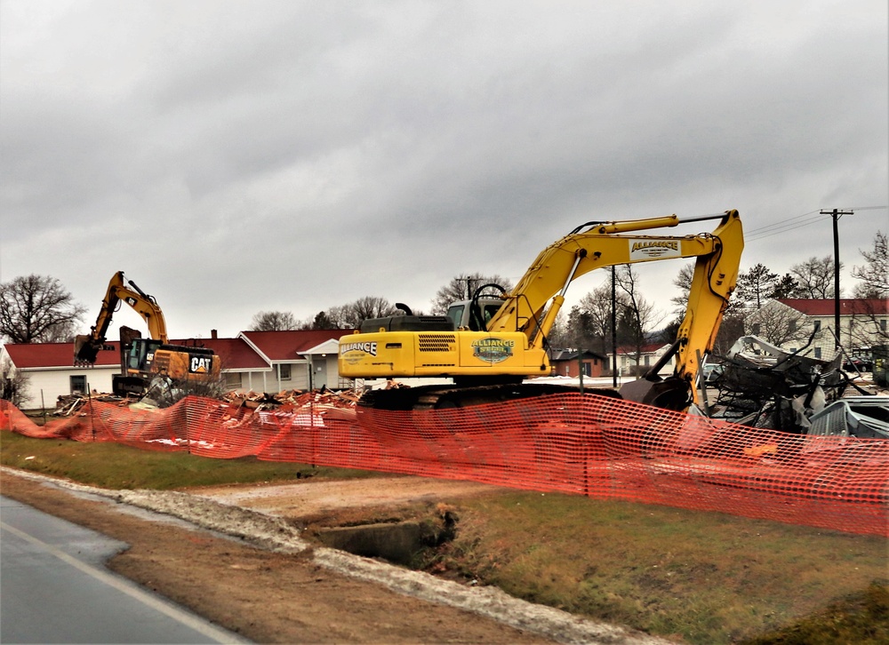 Building destruction in 1600 block at Fort McCoy makes way for future construction