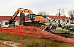 Building destruction in 1600 block at Fort McCoy makes way for future construction