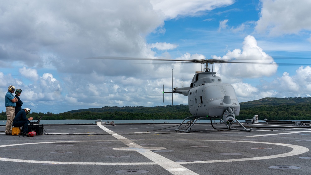 HSC 23 Sailors Perform Ground Turns on MQ-8C Fire Scout