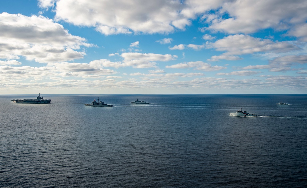 The Harry S. Truman Carrier Strike Group is on a scheduled deployment in the U.S. Sixth Fleet area of operations in support of naval operations to maintain maritime stability and security.