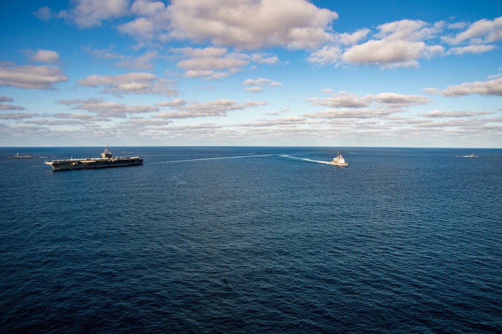 The Harry S. Truman Carrier Strike Group is on a scheduled deployment in the U.S. Sixth Fleet area of operations in support of naval operations to maintain maritime stability and security.