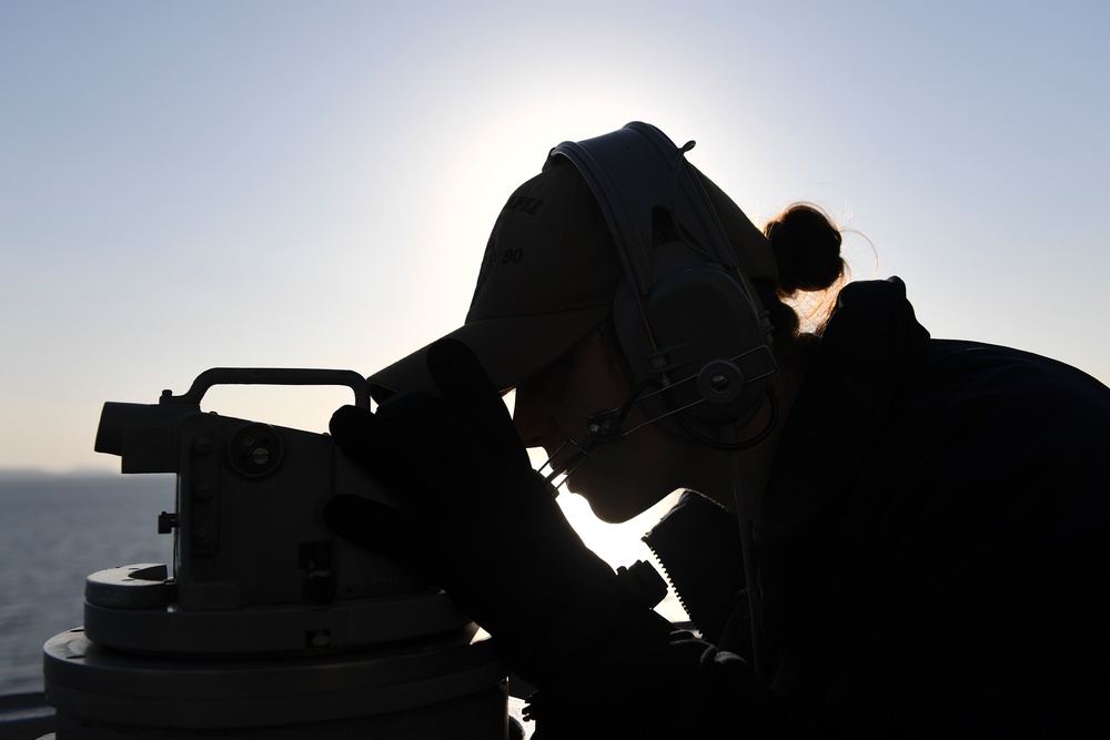 USS Chafee (DDG 90) Sails In The East China Sea