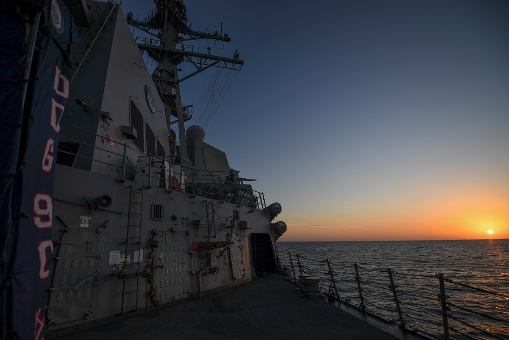 USS Chafee (DDG 90) Sails In The East China Sea