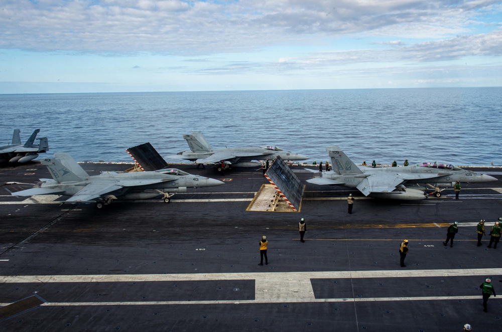 The Harry S. Truman Carrier Strike Group is on a scheduled deployment in the U.S. Sixth Fleet area of operations in support of naval operations to maintain maritime stability and security.